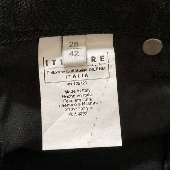 Pierre Balmain Black Distressed Denim Mini Skirt Leather Braided Accents US 6 - Picture 5 of 8